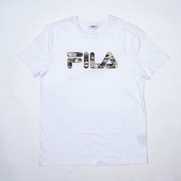 Camisetas Manga Corta Fila Niñas Blancas - Deckle Camo - España 145608TEA